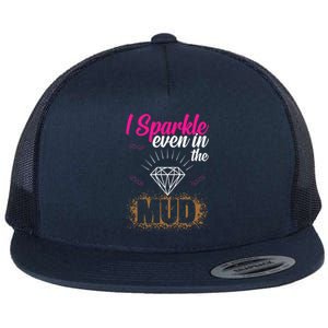 I Sparkle Even In Mud Team Girls Mud Run Funny ATV Quad Flat Bill Trucker Hat