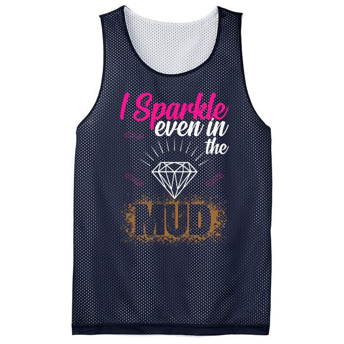 I Sparkle Even In Mud Team Girls Mud Run Funny ATV Quad Mesh Reversible Basketball Jersey Tank