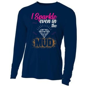 I Sparkle Even In Mud Team Girls Mud Run Funny ATV Quad Cooling Performance Long Sleeve Crew