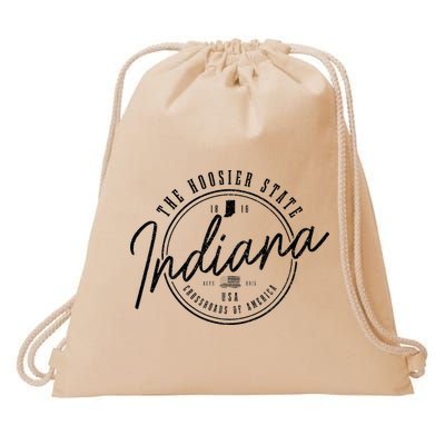 Indiana State Est. 1816 Patriotic Pride Indiana Drawstring Bag