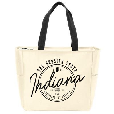 Indiana State Est. 1816 Patriotic Pride Indiana Zip Tote Bag