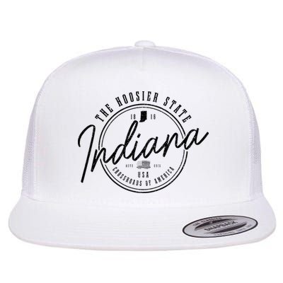 Indiana State Est. 1816 Patriotic Pride Indiana Flat Bill Trucker Hat