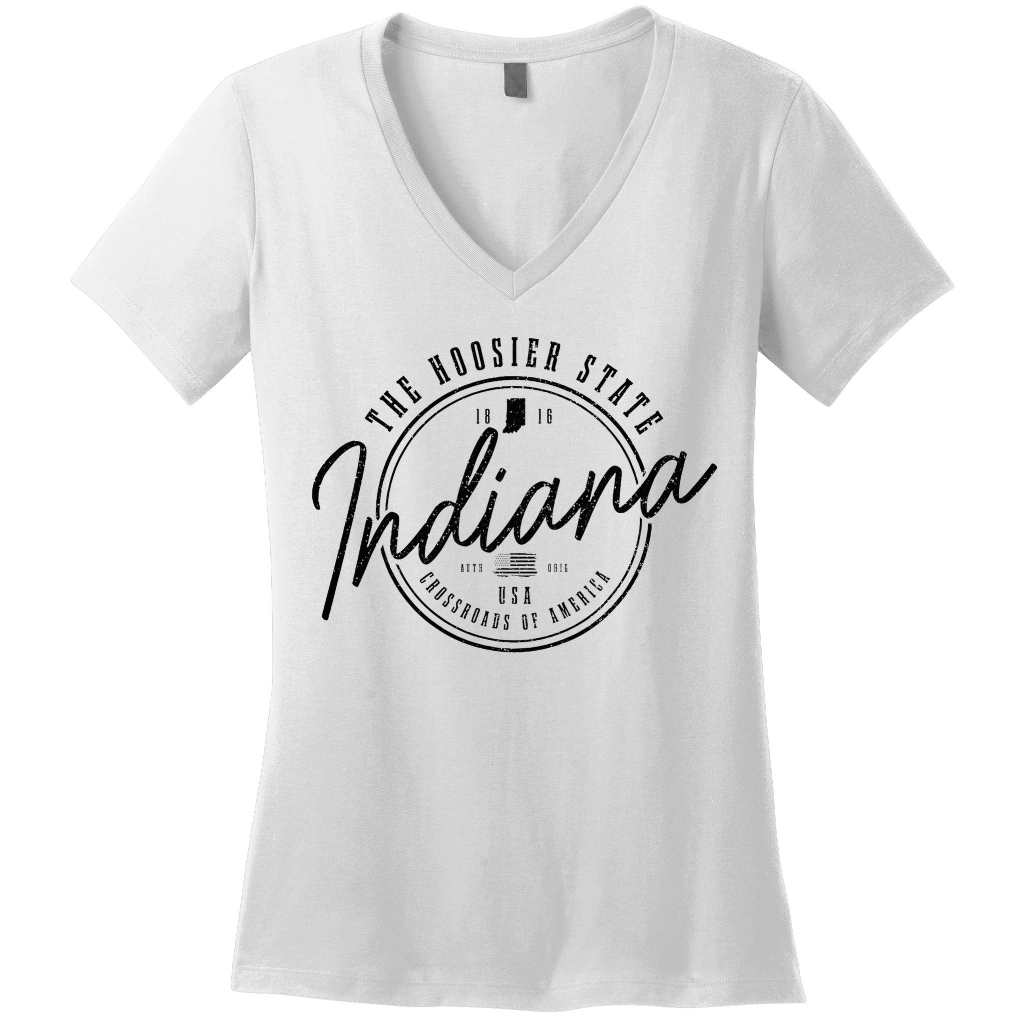 Indiana State Est. 1816 Patriotic Pride Indiana Women's V-Neck T-Shirt