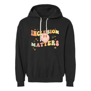 Inclusion Special Education Autism Awareness Matters Teacher Garment-Dyed Fleece Hoodie