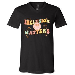 Inclusion Special Education Autism Awareness Matters Teacher V-Neck T-Shirt