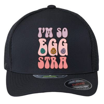 I'M SO EGGSTRA Cute Bunny Egg Hunt Flexfit Unipanel Trucker Cap