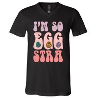 I'M SO EGGSTRA Cute Bunny Egg Hunt V-Neck T-Shirt