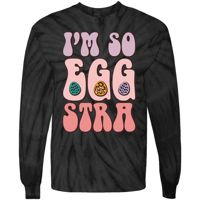 I'M SO EGGSTRA Cute Bunny Egg Hunt Tie-Dye Long Sleeve Shirt