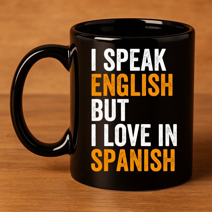 I Speak English But I Love In Spanish 11oz C Handle Ceramic Mug
