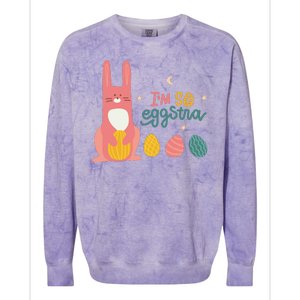 I'm So Eggstra Funny Extra Easter Holiday Colorblast Crewneck Sweatshirt