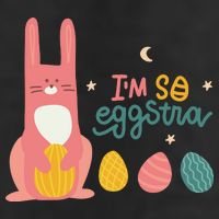 I'm So Eggstra Funny Extra Easter Holiday 7 Panel Mesh Trucker Snapback Hat