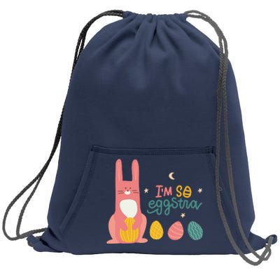 I'm So Eggstra Funny Extra Easter Holiday Sweatshirt Cinch Pack Bag