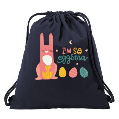 I'm So Eggstra Funny Extra Easter Holiday Drawstring Bag