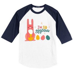 I'm So Eggstra Funny Extra Easter Holiday Baseball Sleeve Shirt