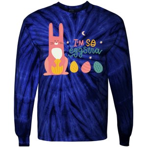 I'm So Eggstra Funny Extra Easter Holiday Tie-Dye Long Sleeve Shirt