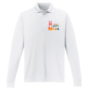 I'm So Eggstra Funny Extra Easter Holiday Performance Long Sleeve Polo