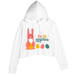 I'm So Eggstra Funny Extra Easter Holiday Crop Fleece Hoodie