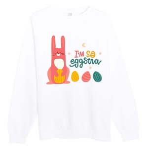 I'm So Eggstra Funny Extra Easter Holiday Premium Crewneck Sweatshirt