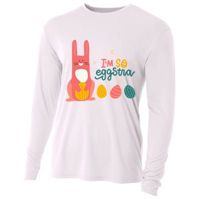 I'm So Eggstra Funny Extra Easter Holiday Cooling Performance Long Sleeve Crew