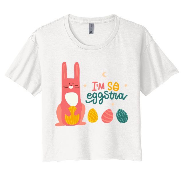 I'm So Eggstra Funny Extra Easter Holiday Crop Top