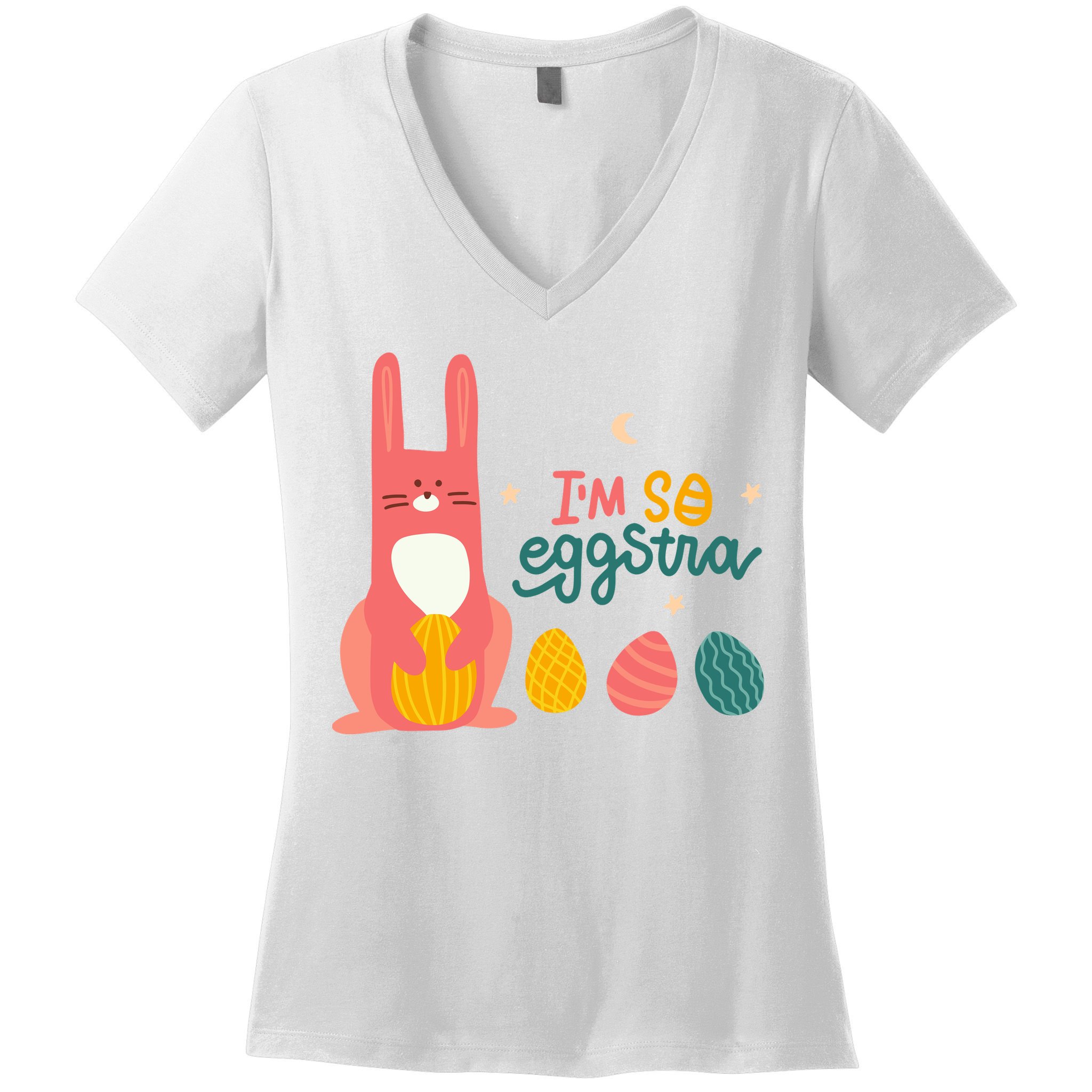 I'm So Eggstra Funny Extra Easter Holiday Women's V-Neck T-Shirt