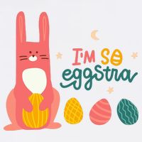 I'm So Eggstra Funny Extra Easter Holiday Women's V-Neck T-Shirt