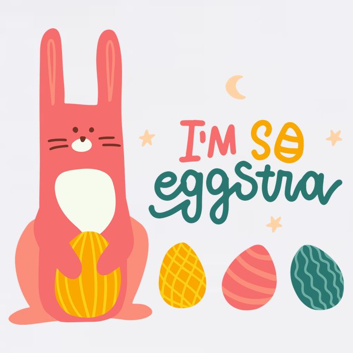 I'm So Eggstra Funny Extra Easter Holiday Women's V-Neck T-Shirt