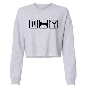 Ice Skater Eat Sleep Ice Skating Cropped Pullover Crew