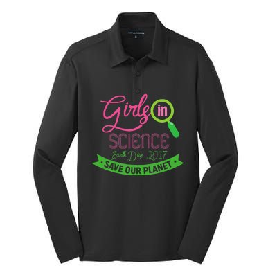 In Science Earth Day Silk Touch Performance Long Sleeve Polo