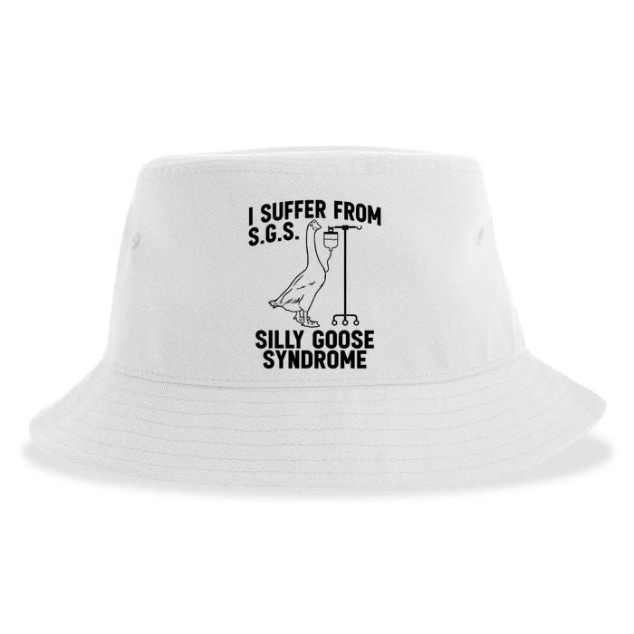 I Suffer From Silly Goose Syndrome Funny Goose Joke Humor Sustainable Bucket Hat