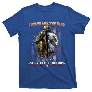 I Stand For The Flag And Kneel For The Cross Us Flag Veteran Gift T-Shirt