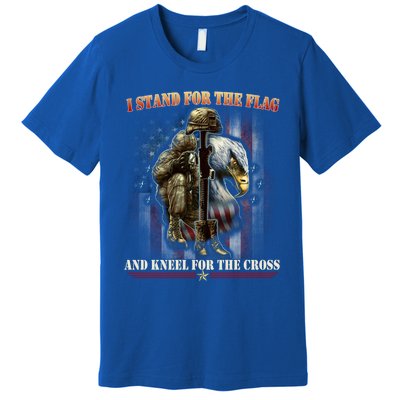 I Stand For The Flag And Kneel For The Cross Us Flag Veteran Gift Premium T-Shirt