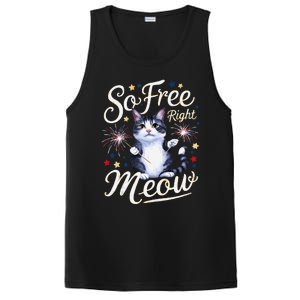 IM So Free Right Meow Funny 4th Of July Cat PosiCharge Competitor Tank