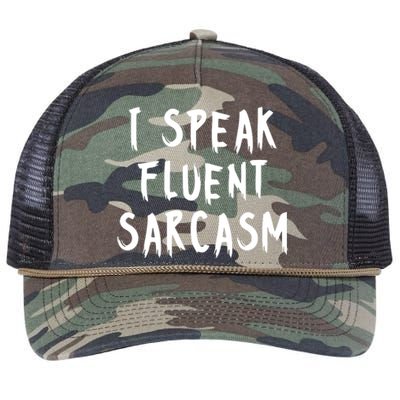 I SPEAK FLUENT SARCASM FUNNY Retro Rope Trucker Hat Cap