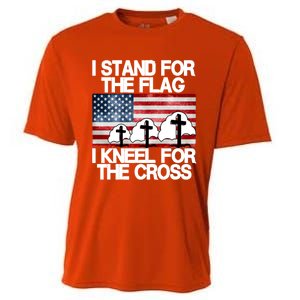 I Stand For The Flag I Kneel For The Cross Usa Patriotic Great Gift Cooling Performance Crew T-Shirt