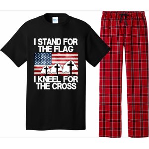 I Stand For The Flag I Kneel For The Cross Usa Patriotic Great Gift Pajama Set