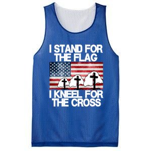 I Stand For The Flag I Kneel For The Cross Usa Patriotic Great Gift Mesh Reversible Basketball Jersey Tank