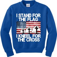 I Stand For The Flag I Kneel For The Cross Usa Patriotic Great Gift Kids Sweatshirt