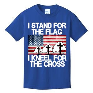 I Stand For The Flag I Kneel For The Cross Usa Patriotic Great Gift Kids T-Shirt