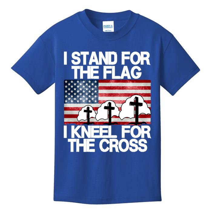 I Stand For The Flag I Kneel For The Cross Usa Patriotic Great Gift Kids T-Shirt