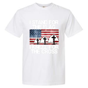 I Stand For The Flag I Kneel For The Cross Usa Patriotic Great Gift Garment-Dyed Heavyweight T-Shirt