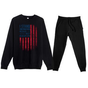 I Stand For This Flag Because Our Heroes Rest Beneath Her Premium Crewneck Sweatsuit Set