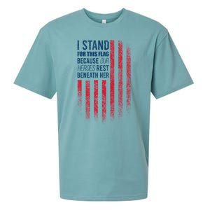 I Stand For This Flag Because Our Heroes Rest Beneath Her Sueded Cloud Jersey T-Shirt