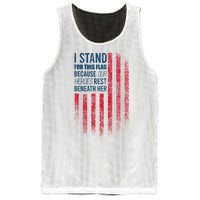 I Stand For This Flag Because Our Heroes Rest Beneath Her Mesh Reversible Basketball Jersey Tank