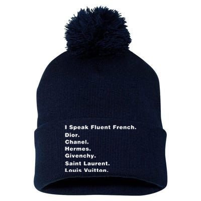 I Speak Fluent French Pom Pom 12in Knit Beanie