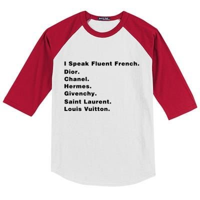 I Speak Fluent French Kids Colorblock Raglan Jersey