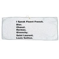 I Speak Fluent French Large Microfiber Waffle Golf Towel