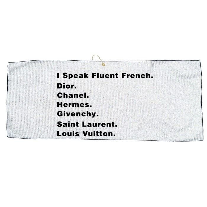 I Speak Fluent French Large Microfiber Waffle Golf Towel