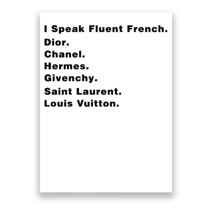 I Speak Fluent French Poster