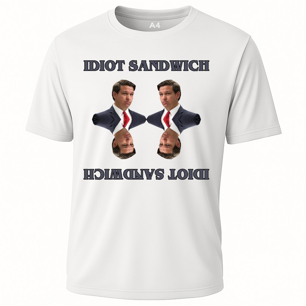 Idiot Sandwich Funny Ron DaSantis Politcal Cooling Performance Crew T-Shirt